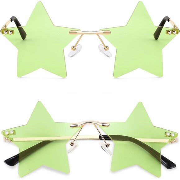 Rimless Star Shape Sunglasses Unisex Trendy UV400 Polycarbonate